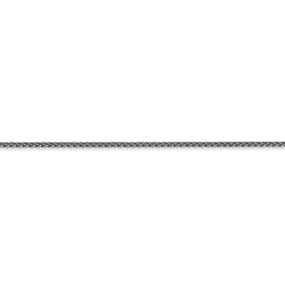 1.25mm 10k White Gold Solid Spiga Chain Anklet, 10 Inch - Picture 2 of 6